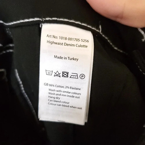 NA-KD Highwaist Denim Culotte Women Size 40 Jeans in Midnight Black Lightweight - Picture 11 of 14